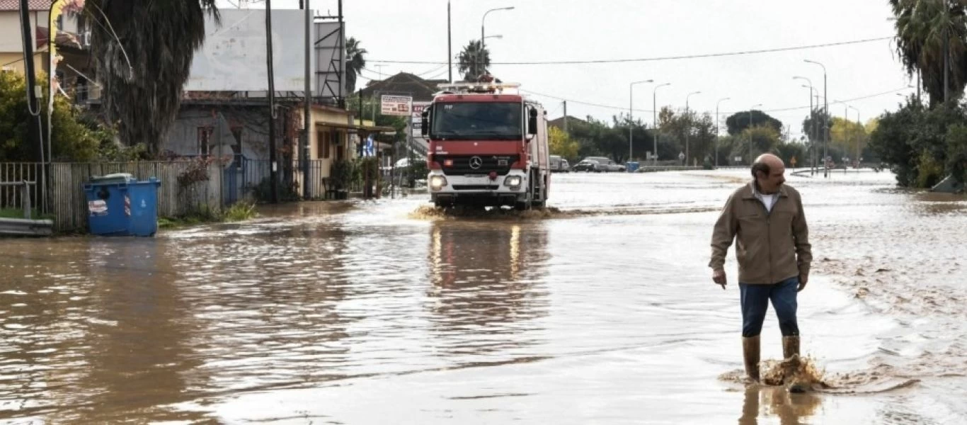 Τριτοκοσμικές εικόνες στη Δ.Ελλάδα: Οι κάτοικοι πηγαίνουν με βάρκες στα σπίτια τους - Στα 80εκ. το νερό